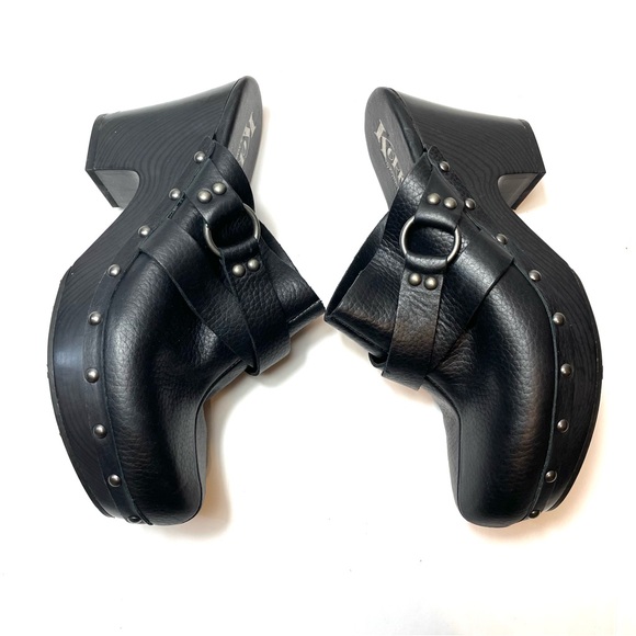 Kork Ease Korks Felisa Black Leather Studded Platform Mules Size 9M - Picture 5 of 10